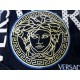Купить плед Версаче черный с логотипом ткань