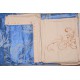 Жаккардовое атласное постельное белье синее с коричневым фото
