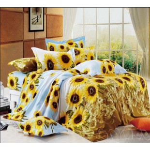 Фланелевый комплект постельного белья с подсолнухами