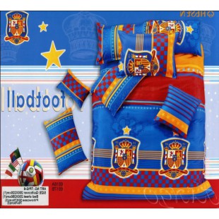 Постельное белье - футбольный герб Испании - синее с красным