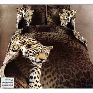 Сатиновый комплект - гепард на темном фоне 3D