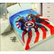 Плед с Капитаном Америка - синий с белыми и красными полосками