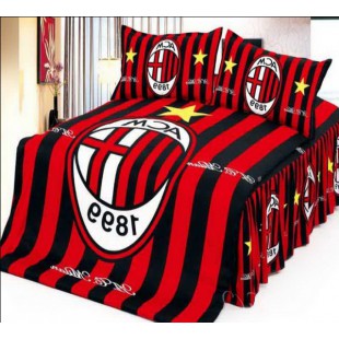 Постельное белье ACM футбольное Милан - черно-красные полосы