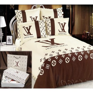 Постельное белье - Louis Vuitton с монограммой сатин бежево-коричневого цвета