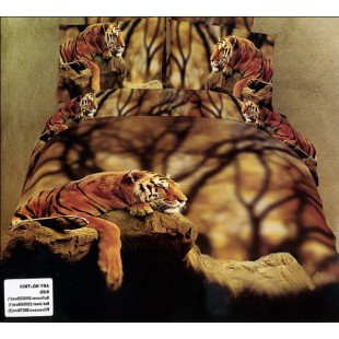 Колоритное постельное белье - Спящий тигр на камне