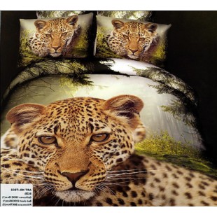 Постельное белье - Леопард на фоне природы 3D сатин