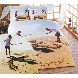Фотопечатное постельное белье из бамбука с детьми на пляже
