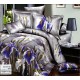 Дымчато-серое постельное белье с фиолетовыми ирисами