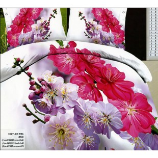Позитивное постельное белье с фиолетовыми, розовыми и малиновыми цветами