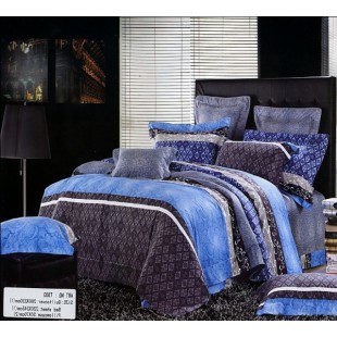 Абстрактное постельное белье цвета индиго с голубым