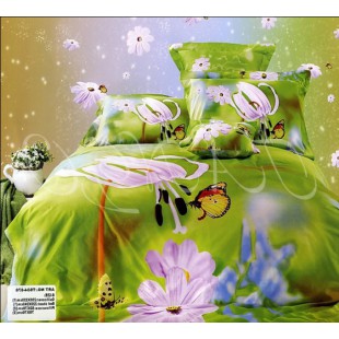 Позитивное постельное зеленой гаммы с цветами