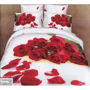 Постельное белье для годовщины свадьбы с букетом красных роз