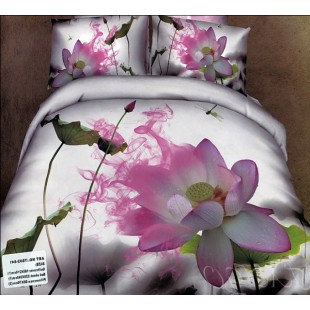 Светлое постельное белье с цветком лотоса