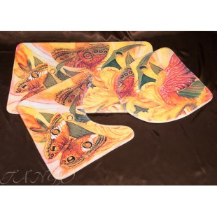 Набор для ванной комнаты - Яркие бабочки в диких цветах