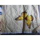 Натуральное покрывалоиз хлопка с бабочками бежевой гаммы купить
