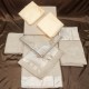 Молочно-бежевый набор постельного белья с покрывалом 9 предметов